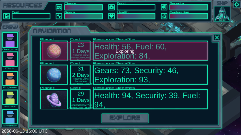 Send crews for mission