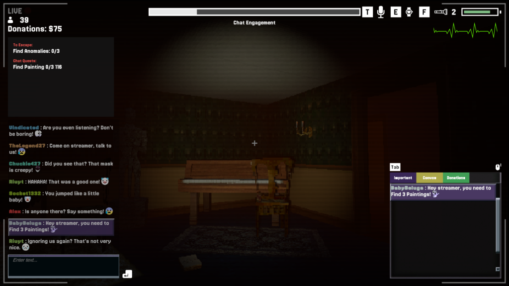 Chatting and completing audience quests